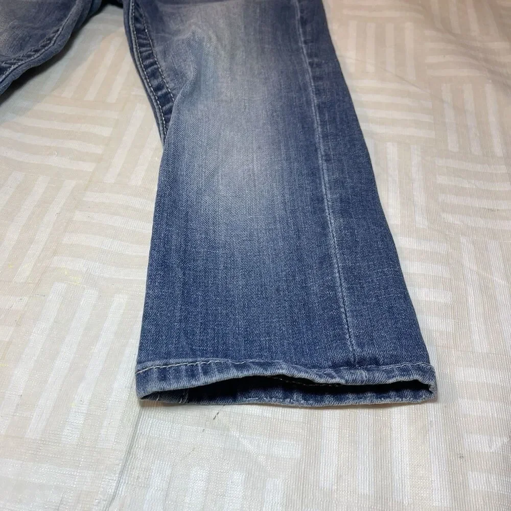 Miss Me Girls JK7031P Cuffed Capri Blue Denim Stretch Jeans Size 10